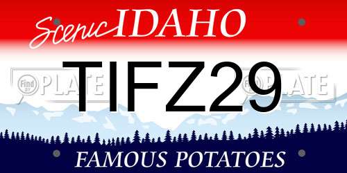 TIFZ29 Idaho License Plate