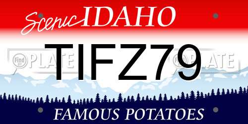 TIFZ79 Idaho License Plate