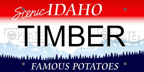 TIMBER Idaho License Plate