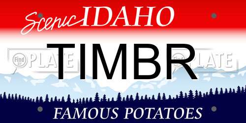 TIMBR Idaho License Plate
