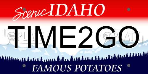 TIME2GO Idaho License Plate