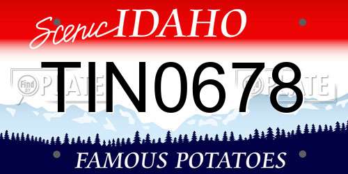 TIN0678 Idaho License Plate