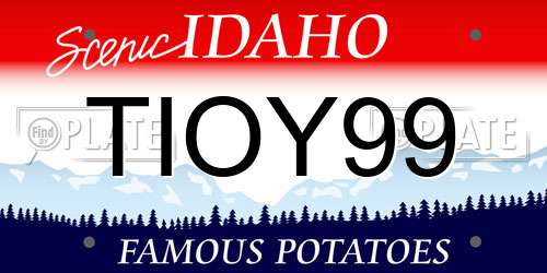 TIOY99 Idaho License Plate