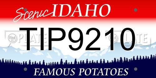 TIP9210 Idaho License Plate