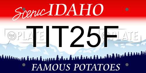 TIT25F Idaho License Plate