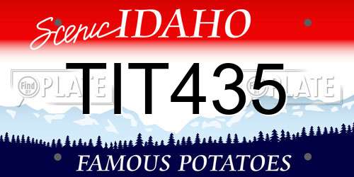 TIT435 Idaho License Plate