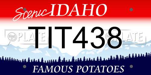 TIT438 Idaho License Plate