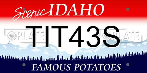 TIT43S Idaho License Plate