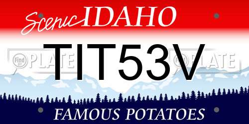 TIT53V Idaho License Plate