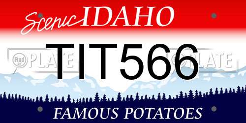 TIT566 Idaho License Plate