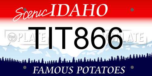TIT866 Idaho License Plate