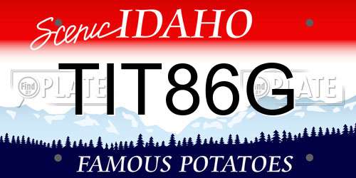 TIT86G Idaho License Plate