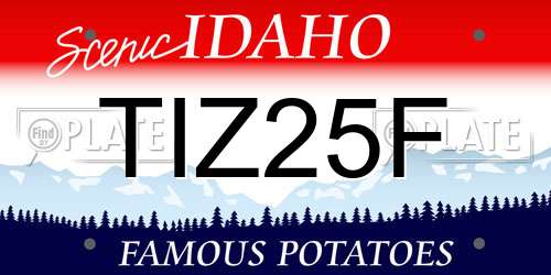TIZ25F Idaho License Plate