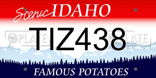 TIZ438 Idaho License Plate