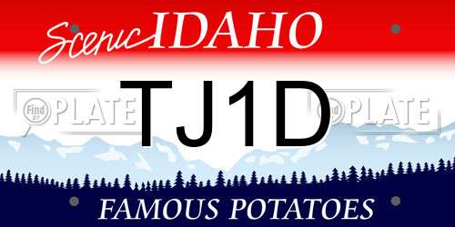 TJ1D Idaho License Plate