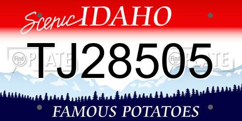 TJ28505 Idaho License Plate