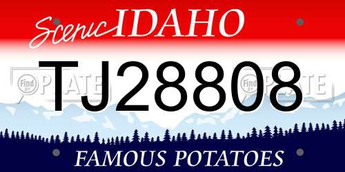 TJ28808 Idaho License Plate