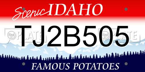 TJ2B505 Idaho License Plate