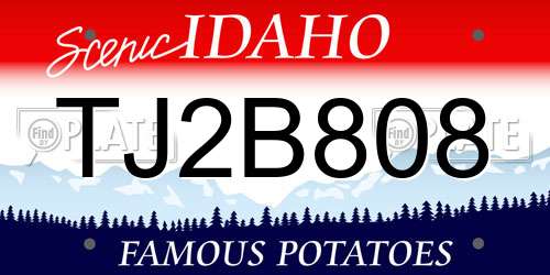 TJ2B808 Idaho License Plate