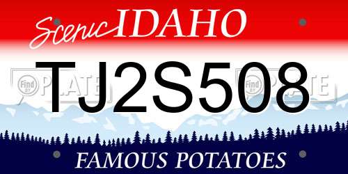 TJ2S508 Idaho License Plate