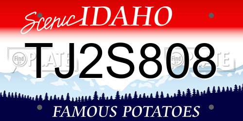 TJ2S808 Idaho License Plate