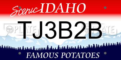 TJ3B2B Idaho License Plate