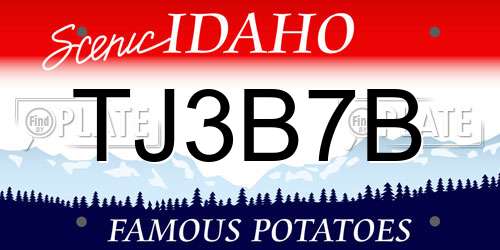 TJ3B7B Idaho License Plate