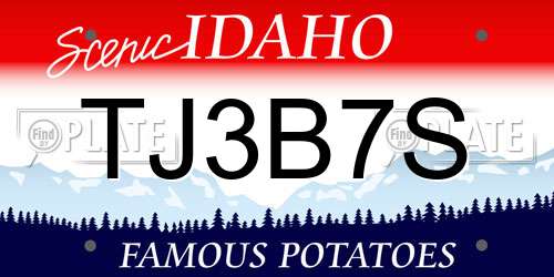 TJ3B7S Idaho License Plate