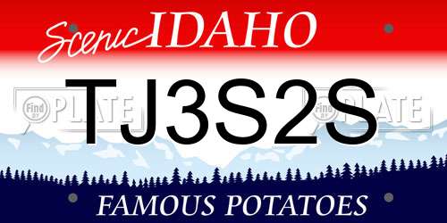 TJ3S2S Idaho License Plate