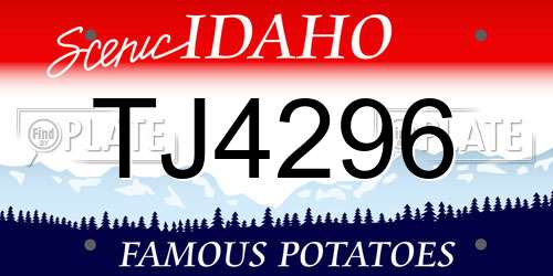 TJ4296 Idaho License Plate