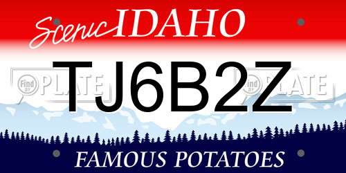 TJ6B2Z Idaho License Plate