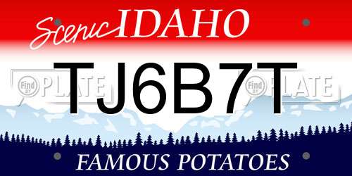 TJ6B7T Idaho License Plate