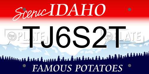 TJ6S2T Idaho License Plate