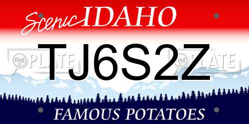 TJ6S2Z Idaho License Plate