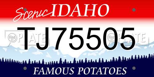 TJ75505 Idaho License Plate