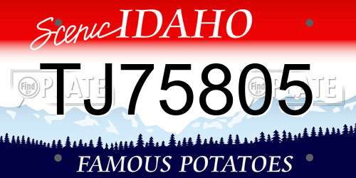 TJ75805 Idaho License Plate
