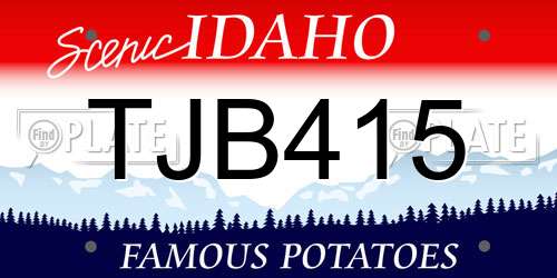 TJB415 Idaho License Plate