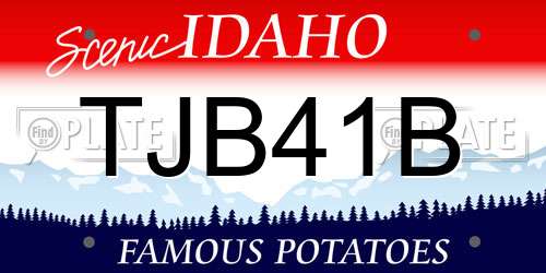 TJB41B Idaho License Plate