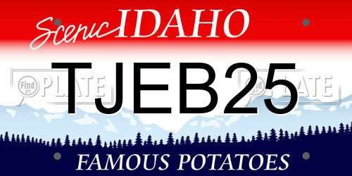 TJEB25 Idaho License Plate