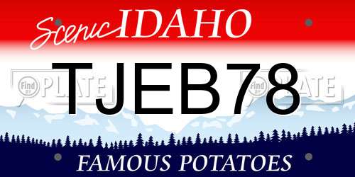 TJEB78 Idaho License Plate
