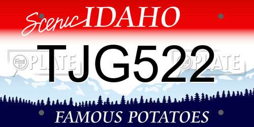 TJG522 Idaho License Plate
