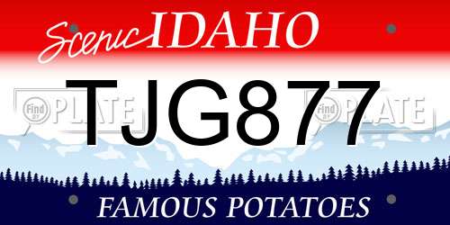 TJG877 Idaho License Plate