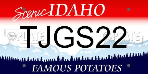 TJGS22 Idaho License Plate