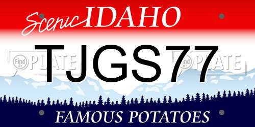 TJGS77 Idaho License Plate