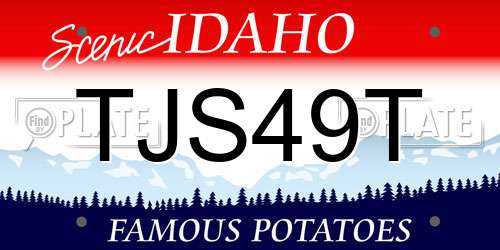 TJS49T Idaho License Plate