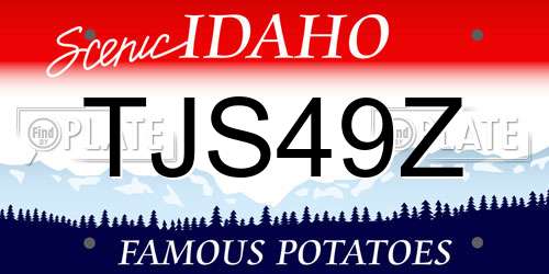 TJS49Z Idaho License Plate