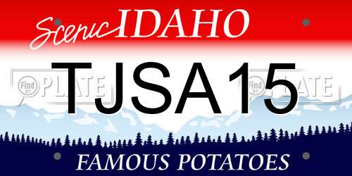 TJSA15 Idaho License Plate