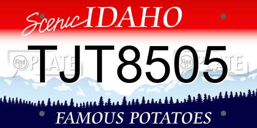 TJT8505 Idaho License Plate