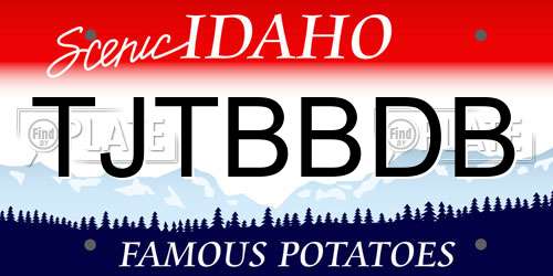TJTBBDB Idaho License Plate