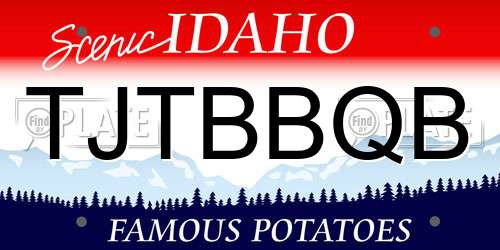 TJTBBQB Idaho License Plate